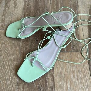 Zara Mint Green Strappy Sandals